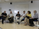 Encontro histórico entre Lúcio Packter e filósofos judeus, dentre eles Shalon Rosemberg (lado direito).